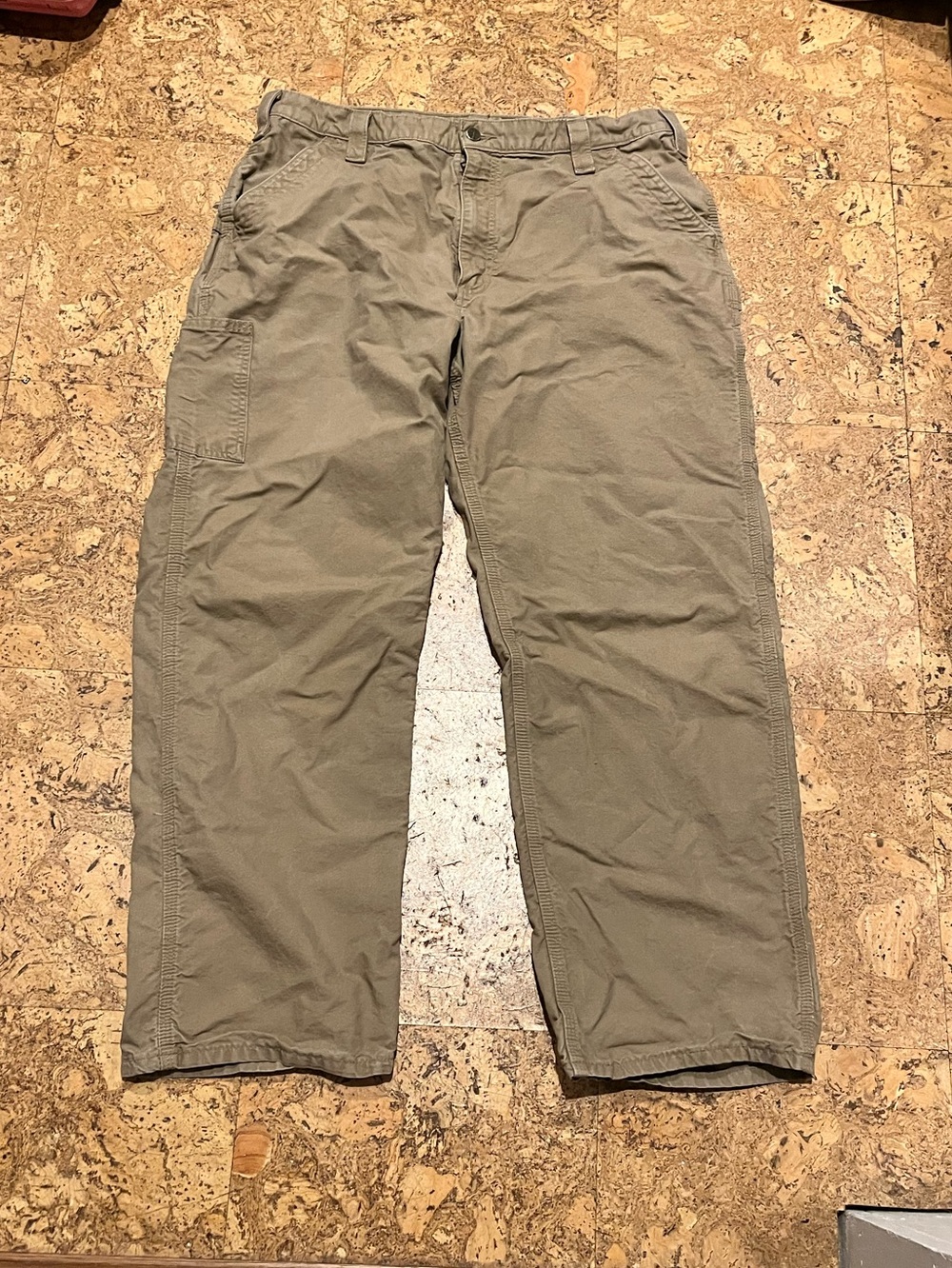 Carhartt Men’s Tan Washed Twill Dungaree Pants (38x32)